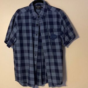 Harley-Davidson Navy Checkered Casual Shirt
